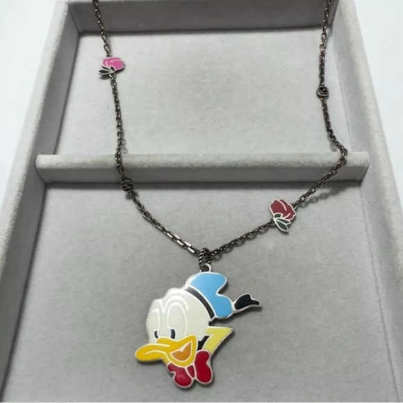 Gucci X Disney Silver Donald Duck Pendant
Necklace - 27" - Picture 3 of 12